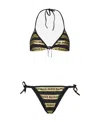 Balmain Logo-stripe-print Bikini In Black
