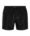 Balmain Black Jacquard Logo Swim Shorts In Black