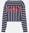 Balmain Striped T-shirt In Multicoloured