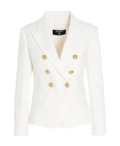 BALMAIN COTTON PIQUÉ DOUBLE-BUTTONED JACKET