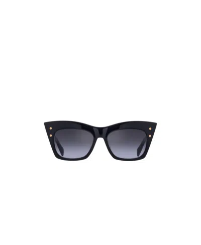Balmain Logo Sunglasses In Black / Gold