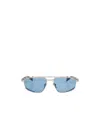 Balmain Brigade-v - Silver / Black Rhodium / Blue Swirl Sunglasses In Blue
