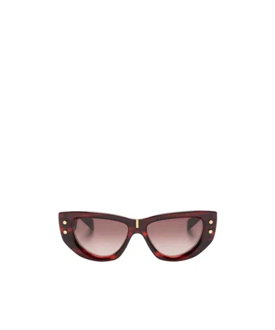 Balmain Logo Sunglasses In Brown