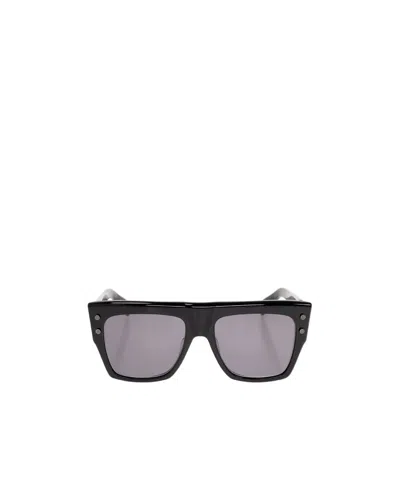 Balmain Logo Sunglasses In Gray
