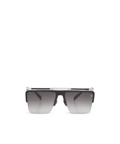 Balmain Logo Sunglasses In Gray
