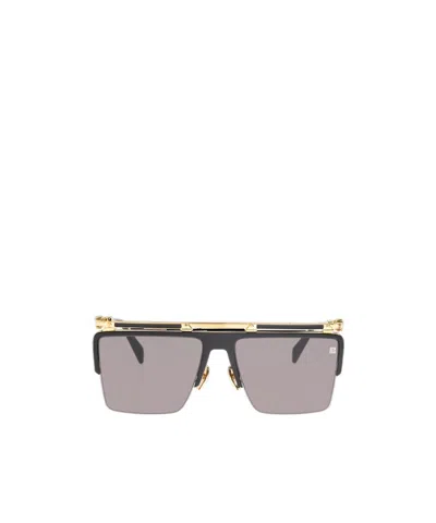 Balmain Logo Sunglasses In Gray