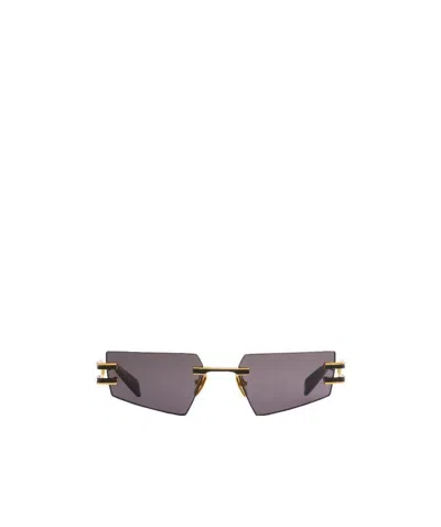 Balmain Logo Sunglasses In Gray