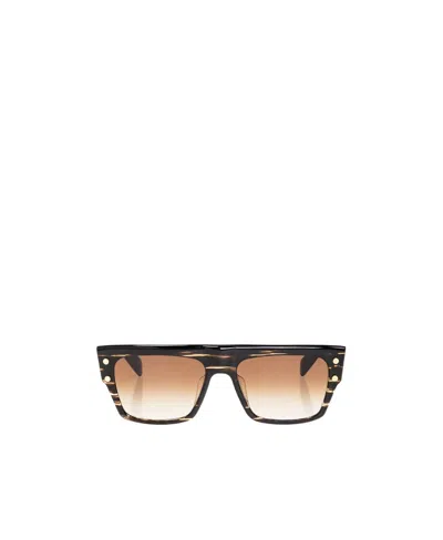 Balmain Logo Sunglasses In Nude