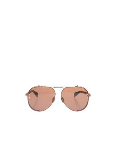 Balmain Logo Sunglasses In Nude