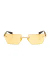 Balmain Bps-150g-53 Rectangle-frame Sunglasses In Nude