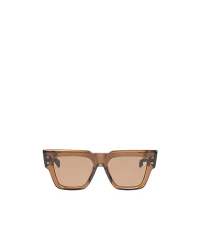 Balmain Logo Sunglasses In Nude