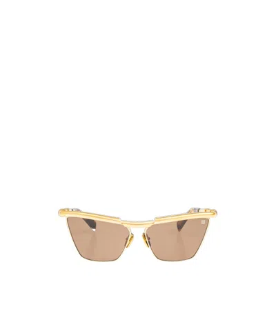 Balmain Logo Sunglasses In Nude