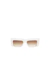 Balmain Imperial Acetate & Titanium Rectangle Sunglasses In White