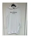 Balmain Logo Sweater Dress In Gray