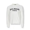 Balmain Cotton Logo Sweater Men In White