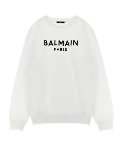 Balmain Logo Sweater In White