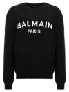 Balmain Jacquard Logo Sweater In White/black