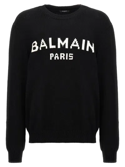 Balmain 'logo' Sweater In White/black