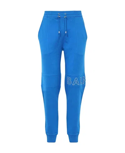 Balmain Logo Sweatpants In Blue