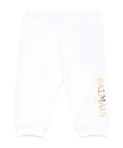 Balmain Logo Sweatpants In White