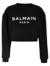 Balmain Women Logo Organic Cotton Cropped Sweatshirt