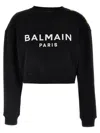 Balmain Women Logo Organic Cotton Cropped Sweatshirt