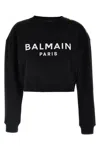Balmain Women Logo Organic Cotton Cropped Sweatshirt