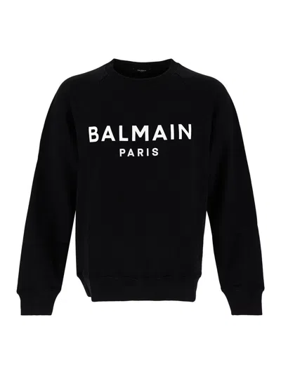 Balmain Logo Sweatshirt In Black