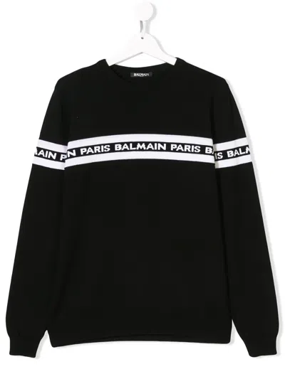Balmain Babies' Logo Sweatshirt In Black