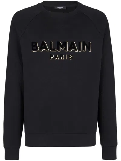 Balmain Logo Sweatshirt In Black  