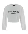 Balmain Logo-print Sweatshirt In Gray