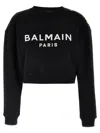 Balmain Women Logo Organic Cotton Cropped Sweatshirt In Multicolor