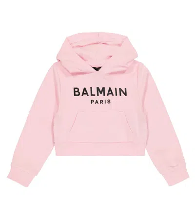 Balmain Kids' Logo Sweatshirt In Rosa/nero