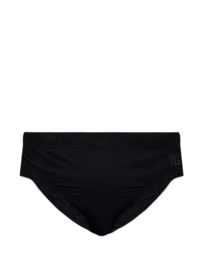 Balmain Logo Swim Briefs In Black