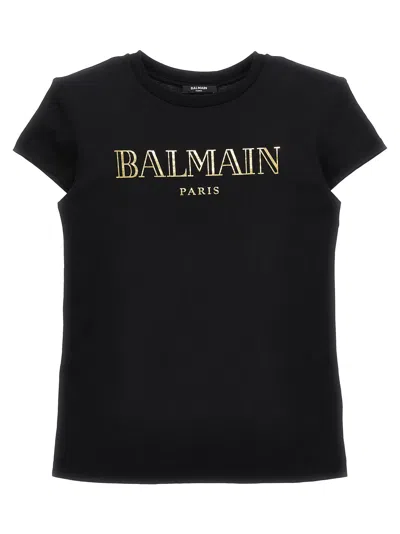 Balmain Kids' Logo T-shirt In Black