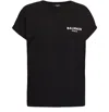 Balmain Flocked-logo Organic-cotton T-shirt In Black