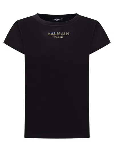 Balmain Kids' Logo T-shirt In Black