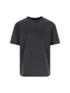 Balmain Round Neck Vintage Embroidered T-shirt With Unique Pigment-dyed Finish In Brown