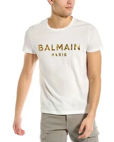 Pre-owned Balmain Logo T-shirt Men's In White