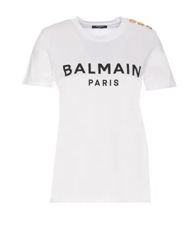 Balmain Logo T-shirt In White