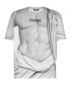Balmain Front Graphic Round Neck T-shirt In Gray