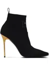 Balmain Ankle Boot High Heels Ankle Boots In Black Cotton In Black
