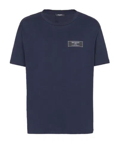 BALMAIN BALMAIN LOGO LABEL CREWNECK T-SHIRT