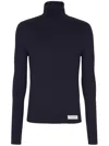 Balmain Pb Wool Turtleneck Sweater In 6ae Navy