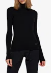 BALMAIN LOGO TAG WOOL TURTLENECK SWEATER