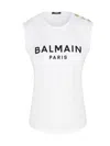 Balmain Logo Cotton Jersey Tank Top