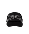 Balmain Logo-tape Detail Baseball Cap In Black