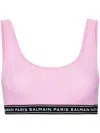 Balmain Logo-tape Sport Bra In Pink