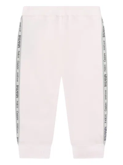 Balmain Babies' Logo Tape Trousers In Pink