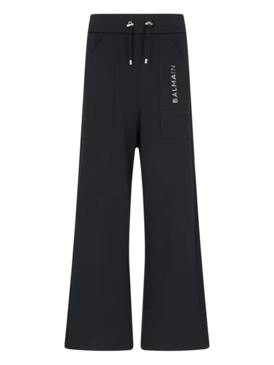 Balmain Logo Tracksuit Bottoms – Black